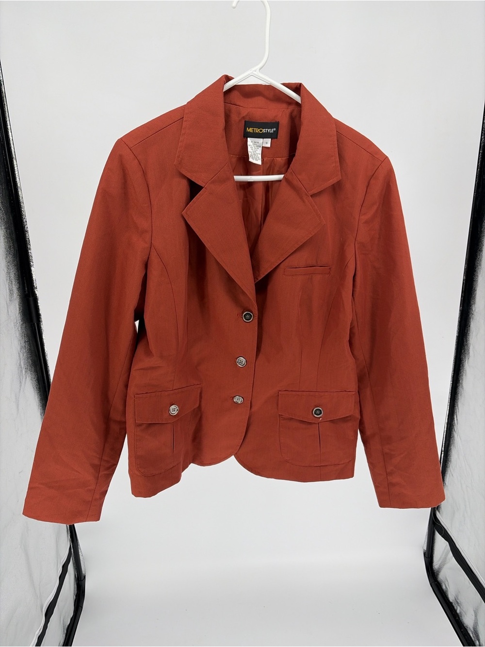 metrostyle Women's Rust-Orange Tailored Blazer